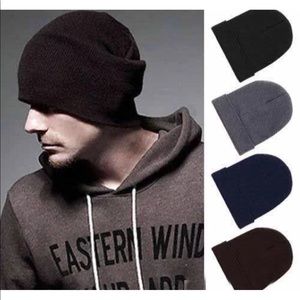 Classic Navy Knitted Beanie Men Women Stretch Fit